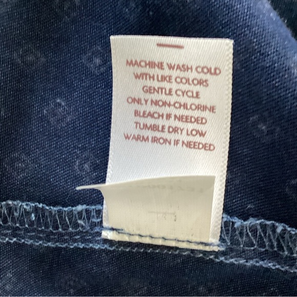 J. Jill Denim Women's Chambray Diamond Print V-Neck Button Front Top Size XL - Picture 9 of 9